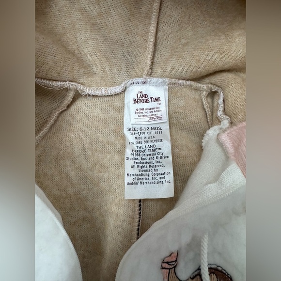 Vintage 1988 The Land Before Time Littlefoot Costume size 6-12 months - Picture 3 of 5